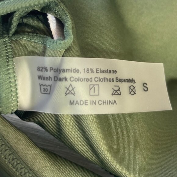 Racerback Sports Bra Womens Small Olive Green New WOT Padded Activewear - Picture 4 of 4